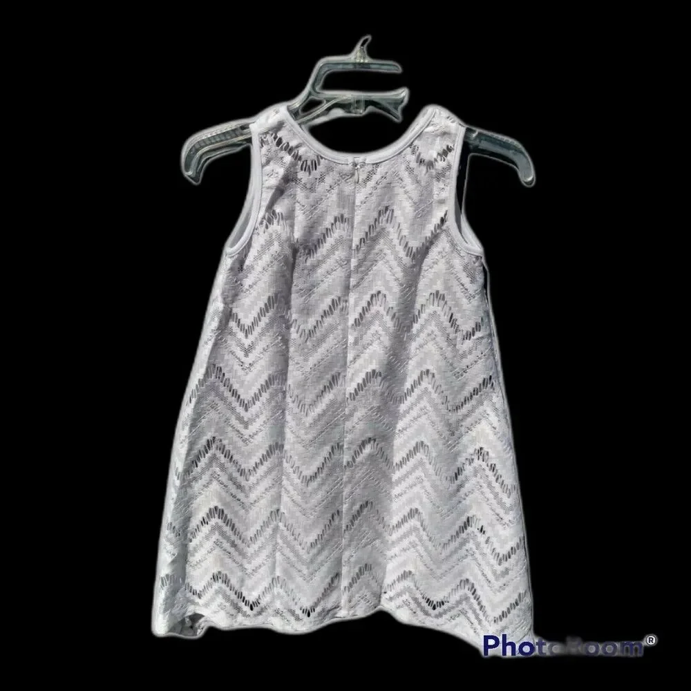 Sally Miller Dress White Lace Sleeveless Lined Pointed Hem Size L Formal GND
